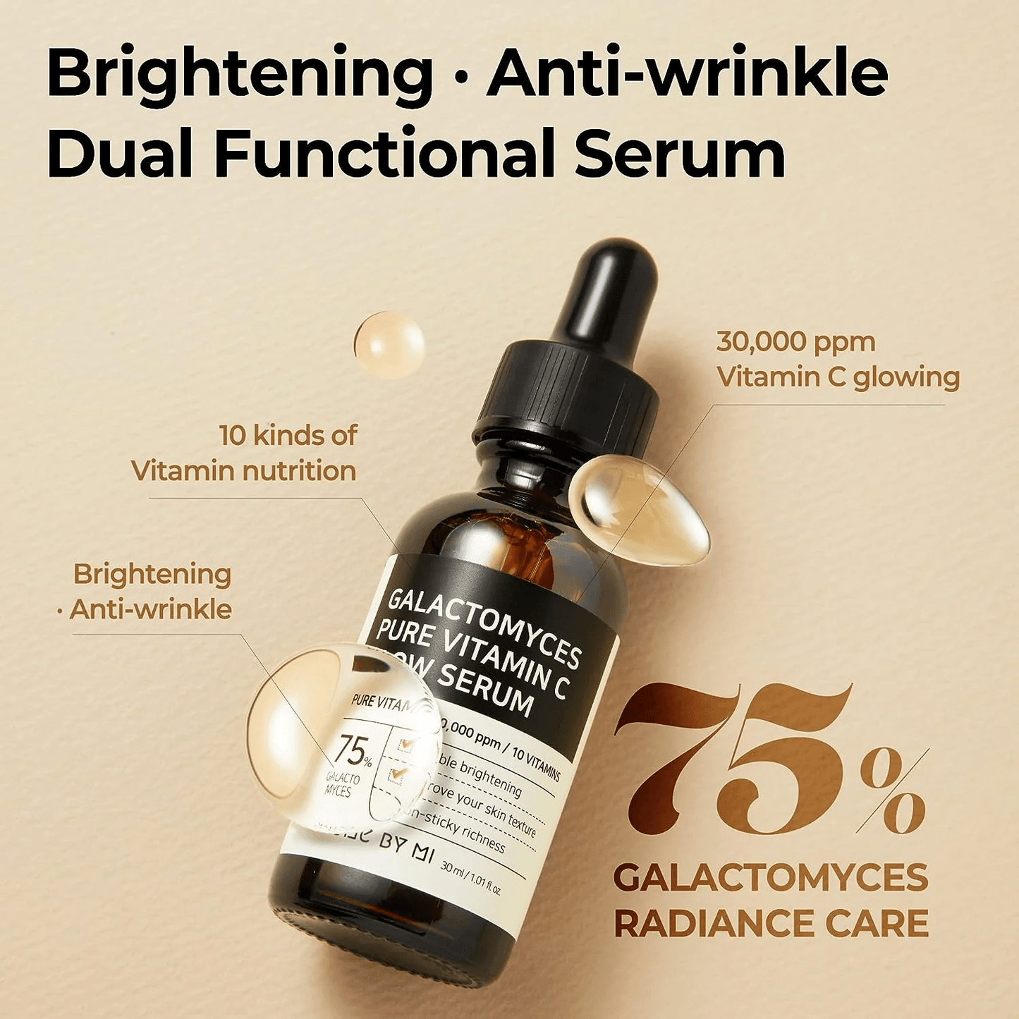 SOME BY MI - Galactomyces Pure Vitamin C Glow Serum - 30ml - YEPPEOYO.