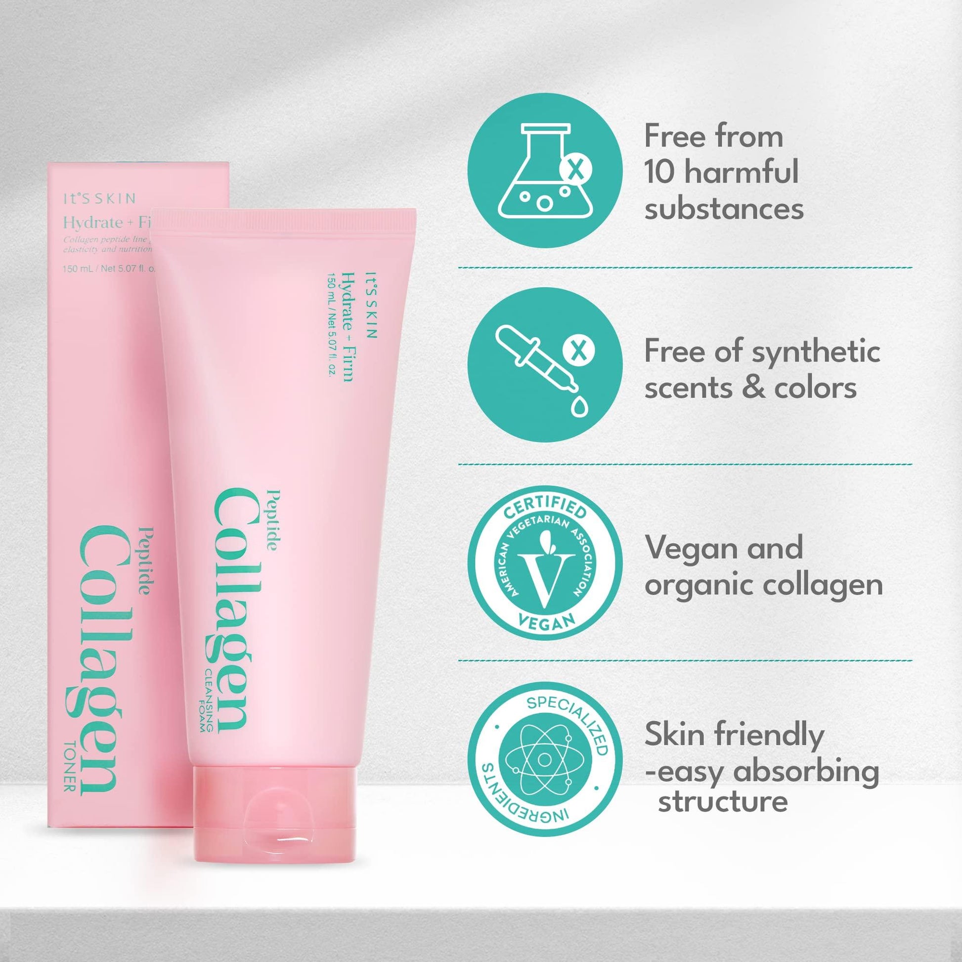 It'S Skin - Peptide Collagen Cleansing Foam - 150ml - YEPPEOYO.