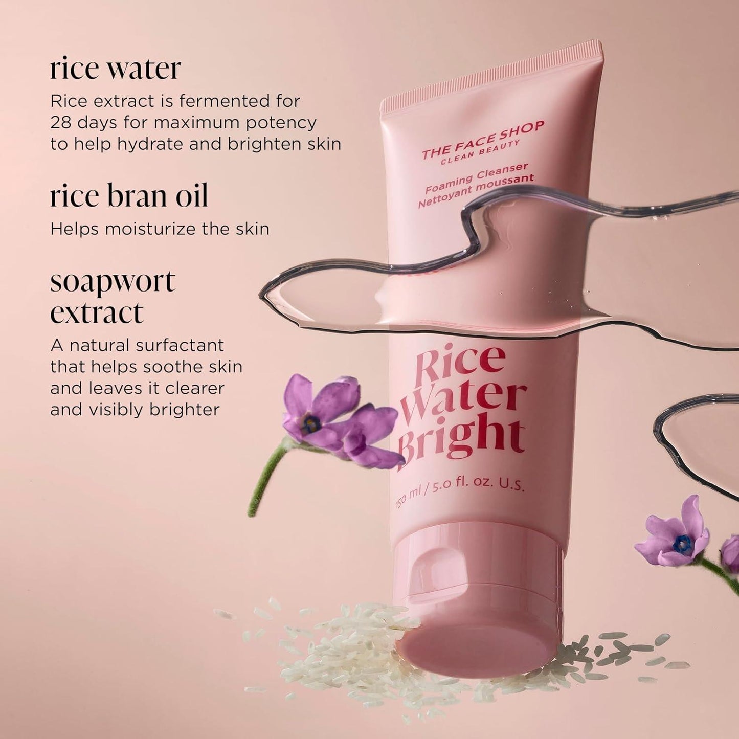 THE FACE SHOP - Rice Water Bright Cleansing Foam - 150ml - YEPPEOYO.