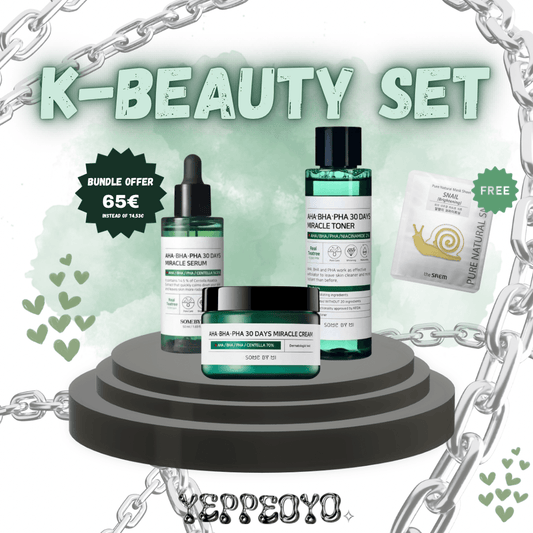 K-Beauty Skincare Easy 3-Step Bundle for Acne Prone Skin - YEPPEOYO.