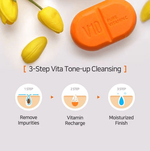 SOME BY MI - Pure Vitamin C V10 Cleansing Bar - 106g - YEPPEOYO.