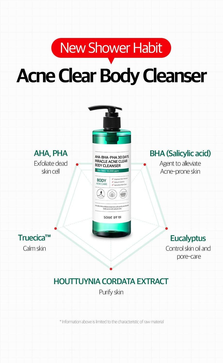 SOME BY MI – AHA, BHA, PHA 30 Days Miracle Acne Clear Body Cleanser - 400g - YEPPEOYO.