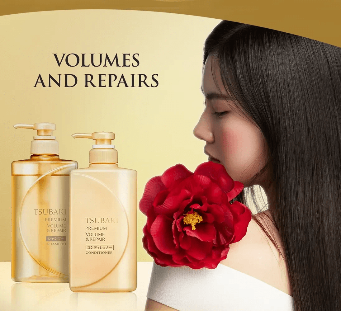 TSUBAKI - Premium Vlume & Repair Shampoo & Conditoner Set - 490g x 2 - YEPPEOYO.