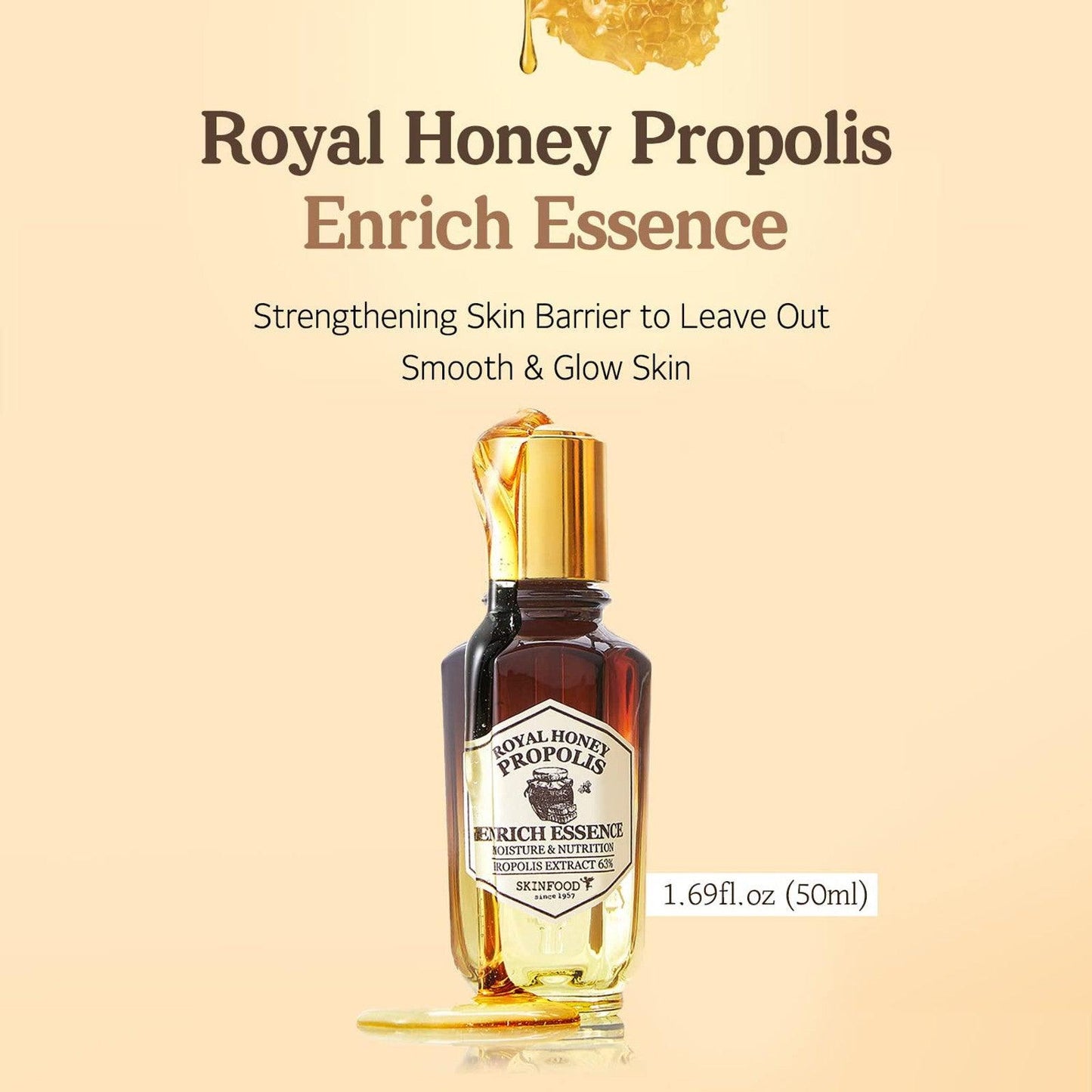 SKINFOOD - Royal Honey Propolis Enrich Essence - 50ml - YEPPEOYO.