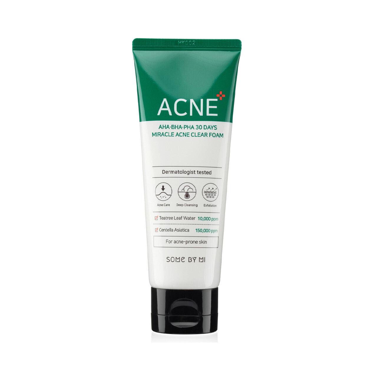 SOME BY MI - AHA,BHA,PHA 30 Days Miracle Acne Clear Foam - 100ml - YEPPEOYO.