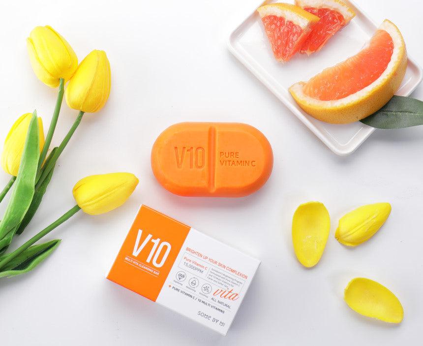 SOME BY MI - Pure Vitamin C V10 Cleansing Bar - 106g - YEPPEOYO.